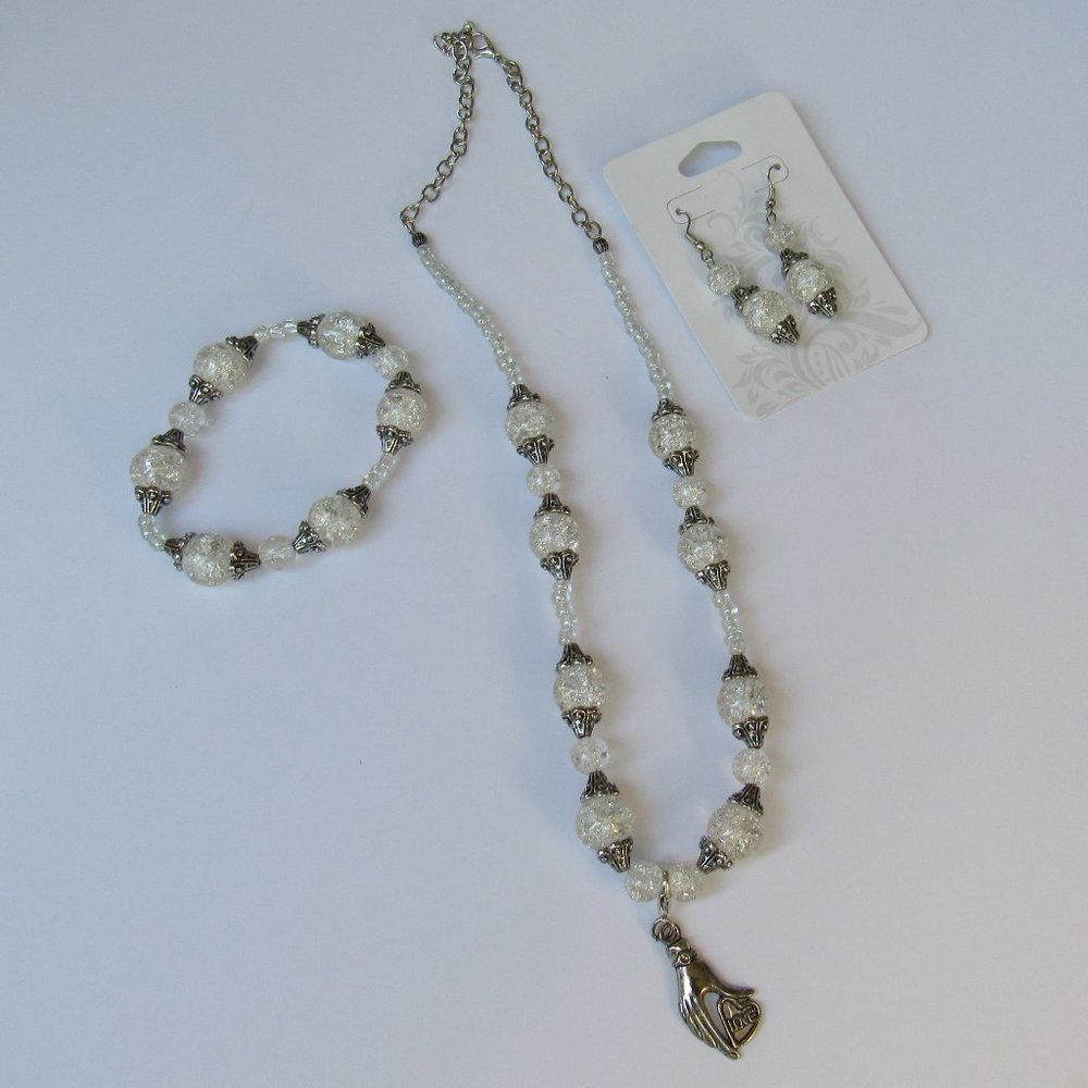 Crystal Beaded Necklace/Bracelet/Earrings Set